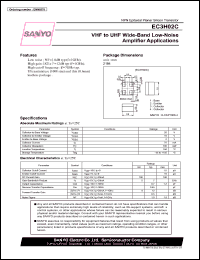 EC3H02C datasheet: NPN Epitaxial Planar Silicon Transistor VHF to UHF Wide-Band Low-Noise Amplifier Applications EC3H02C