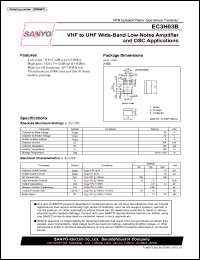 EC3H03B datasheet: NPN Epitaxial Planar Type Silicon Transistor VHF to UHF Wide-Band Low-Noise Amplifier and OSC Applications EC3H03B