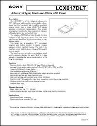 LCX017DLT datasheet: 4.6cm(1.8 Type)Black-and-White LCD Panel LCX017DLT