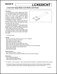 LCX029CNT datasheet: 2.3cm(0.9 Type) Black-and-White LCD Panel LCX029CNT