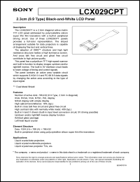 LCX029CPT datasheet: 2.3cm(0.9 Type) Black-and-White LCD Panel LCX029CPT