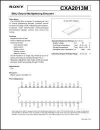 CXA2013M datasheet: EIAJ Sound Multiplexing Decoder CXA2013M