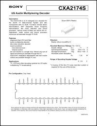 CXA2174S datasheet: US Audio Multiplexing Decoder CXA2174S