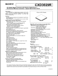 CXD3029R datasheet: CD Digital Signal Processor with Built-in Digital CXD3029R