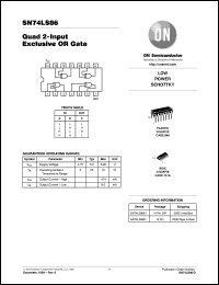 SN74LS86DR2 datasheet: Quad 2-Input Exclusive OR Gate SN74LS86DR2