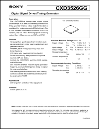 CXD3526GG datasheet: Digital Signal Driver/Timing Generator CXD3526GG