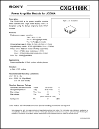 CXG1108K datasheet: Power Amplifier Module for JCDMA CXG1108K