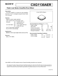 CXG1130AER datasheet: Triple Low Noise Amplifier/Dual Mixer CXG1130AER