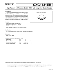 CXG1131ER datasheet: High Power 3x5 Antenna Switch MMIC with CXG1131ER