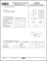 KDR393S datasheet: Schottky Barrier Diode KDR393S