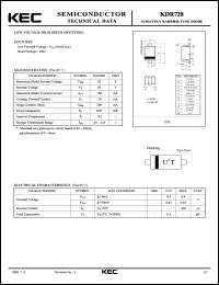 KDR728 datasheet: Schottky Barrier Diode KDR728