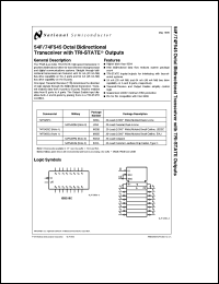 54F545DMQB datasheet: Octal Bidirectional Transceiver with TRI-STATE Inputs/Outputs 54F545DMQB