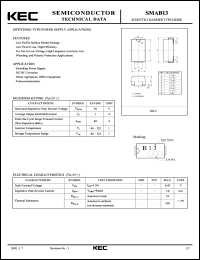 SMAB13 datasheet: Schottky Barrier Diode SMAB13