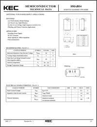 SMAB14 datasheet: Schottky Barrier Diode SMAB14