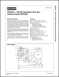 FM24C64 datasheet: 64K-Bit Standard 2-Wire Bus Interface Serial EEPROM FM24C64