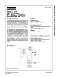 FM25C640ULZ datasheet: 64K-Bit SPI Interface Serial CMOS EEPROM FM25C640ULZ