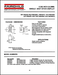 FND320C datasheet: 0.362 - INCH (9.2MM) SINGLE DIGIT STICK DISPLAY FND320C