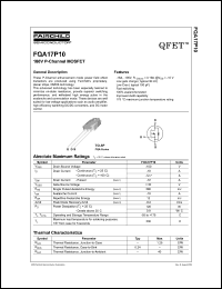 FQA17P10 datasheet: 100V P-Channel MOSFET FQA17P10