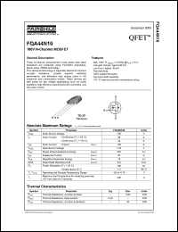 FQA44N10 datasheet: 100V N-Channel MOSFET FQA44N10