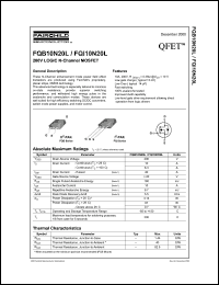 FQB10N20L datasheet: 200V LOGIC N-Channel MOSFET FQB10N20L