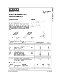 FQB22P10 datasheet: 100V P-Channel MOSFET FQB22P10