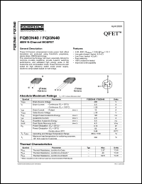 FQB3N40 datasheet: 400V N-Channel MOSFET FQB3N40