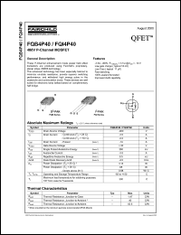 FQB4P40 datasheet: 400V P-Channel MOSFET FQB4P40