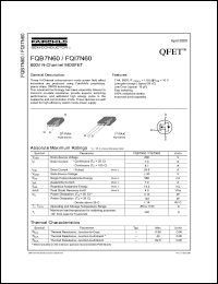 FQB7N60 datasheet: 600V N-Channel MOSFET FQB7N60