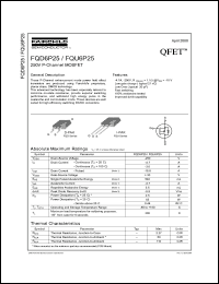 FQD6P25 datasheet: 250V P-Channel MOSFET FQD6P25