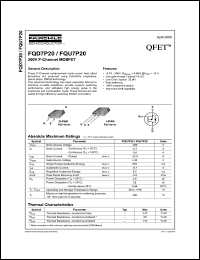 FQD7P20 datasheet: 200V P-Channel MOSFET FQD7P20