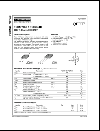 FQI7N40 datasheet: 400V N-Channel MOSFET FQI7N40