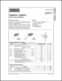 FQI9P25 datasheet: 250V P-Channel MOSFET FQI9P25