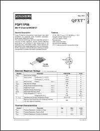 FQP11P06 datasheet: 60V P-Channel MOSFET FQP11P06