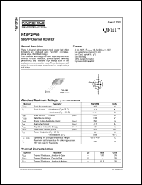 FQP3P50 datasheet: 500V P-Channel MOSFET FQP3P50