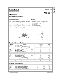 FQP4P25 datasheet: 250V P-Channel MOSFET FQP4P25