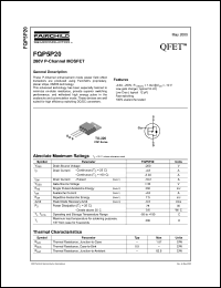 FQP5P20 datasheet: 200V P-Channel MOSFET FQP5P20