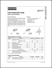 FQPF13N50 datasheet: 500V N-Channel MOSFET FQPF13N50