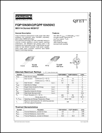 FQPF18N50V2 datasheet: 500V N-Channel MOSFET FQPF18N50V2