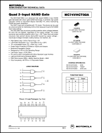 MC74VHCT00ADR2 datasheet: Quad 2-Input NAND Gate (TTL Compatible) MC74VHCT00ADR2
