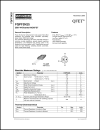 FQPF3N25 datasheet: 250V N-Channel MOSFET FQPF3N25