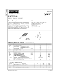 FQPF3N60 datasheet: 600V N-Channel MOSFET FQPF3N60