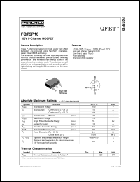 FQT5P10 datasheet: 100V P-Channel MOSFET FQT5P10