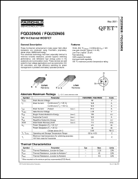 FQU20N06 datasheet: 60V N-Channel MOSFET FQU20N06