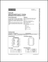 FSAL200 datasheet: Quad 2:1 Multiplexer/Demultiplexer Wide Bandwidth LAN Switch FSAL200