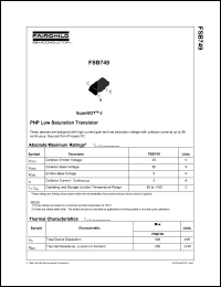 FSB749 datasheet: PNP Low Saturation Transistor FSB749