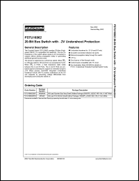 FSTU16862 datasheet: 20-Bit Bus Switch with -2V Undershoot Protection FSTU16862