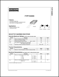 FYPF1045DN datasheet: SCHOTTKY BARRIER RECTIFIER FYPF1045DN