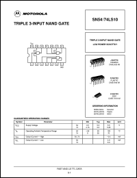 SN74LS10ML1 datasheet:  TRIPLE 3-INPUT NAND GATE SN74LS10ML1