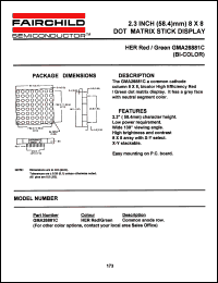 GMA26881C datasheet: 2.3 INCH (58.4 mm) 8x8 DOT MATRIX STICK DISPLAY GMA26881C