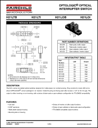 H21LOI datasheet: OPTOLOGIC  OPTICAL INTERRUPTER SWITCH H21LOI